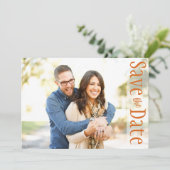 Hochzeit speichern Sie das Datum Foto Rustikale He Save The Date (Stehend Vorderseite)