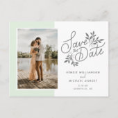 Hochzeit Speichern Sie das Datum Foto Skript botan Postkarte (Vorderseite)