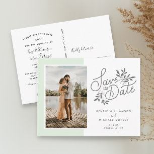 Hochzeit Speichern Sie das Datum Foto Skript botan Postkarte