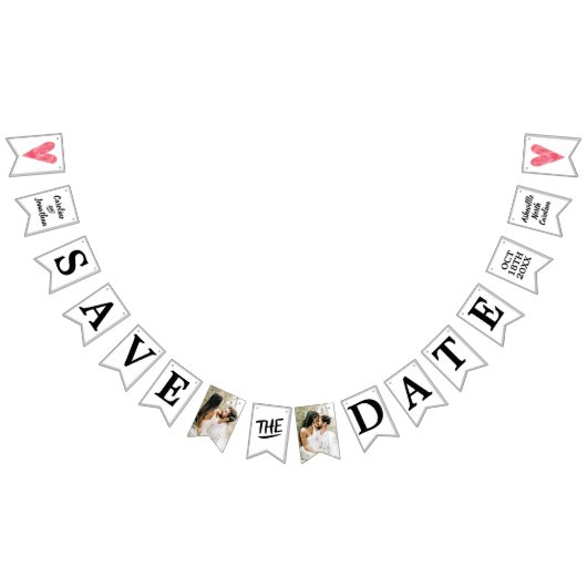 Hochzeit Speichern Sie das Datum Fotos Eindeutige Wimpelkette (Alle)