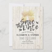 Hochzeit speichern Sie das Datum Gold Ananas Coupl Save The Date (Vorderseite)