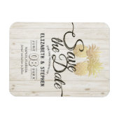 Hochzeit speichern Sie das Datum Gold Ananas Rusti Magnet (Horizontal)