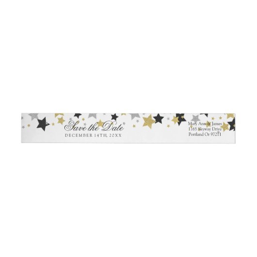 Hochzeit speichern Sie das Datum Gold Glitzer Star (Person)