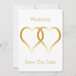 Hochzeit speichern Sie das Datum Gold Hearts Save The Date