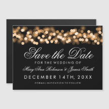 Hochzeit speichern Sie das Datum Gold Hollywood Gl