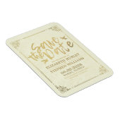 Hochzeit speichern Sie das Datum Gold Script Blume Magnet (Rechte Seite)