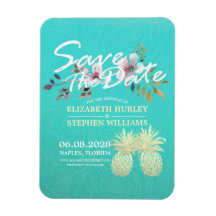 Hochzeit speichern Sie das Datum Golden Ananas Aqu