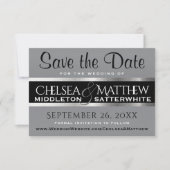 Hochzeit speichern Sie das Datum Grau und Silber Save The Date (Vorderseite)