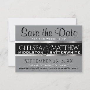 Hochzeit speichern Sie das Datum Grau und Silber Save The Date