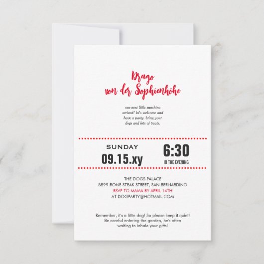 Hochzeit speichern Sie das Datum großen Tanz Einladung (Vorderseite)