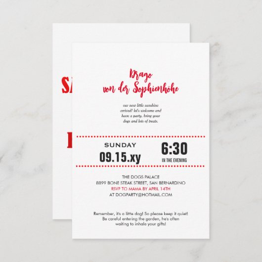 Hochzeit speichern Sie das Datum großen Tanz Einladung (Vorne/Hinten)