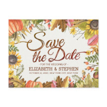 Hochzeit speichern Sie das Datum Herbst Herbstlaub