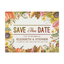 Hochzeit speichern Sie das Datum Herbst Herbstlaub