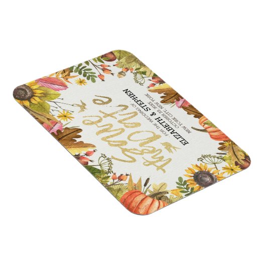 Hochzeit speichern Sie das Datum Herbst Herbstlaub Magnet (Rechte Seite)