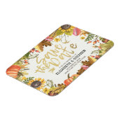 Hochzeit speichern Sie das Datum Herbst Herbstlaub Magnet (Linke Seite)