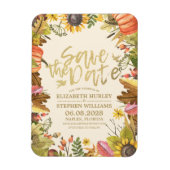 Hochzeit speichern Sie das Datum Herbst Herbstlaub Magnet (Vertikal)