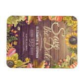 Hochzeit speichern Sie das Datum Herbst verlassen Magnet (Horizontal)