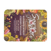 Hochzeit speichern Sie das Datum Herbst verlassen  Magnet (Horizontal)