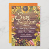 Hochzeit speichern Sie das Datum Herbst verlassen Save The Date (Vorne/Hinten)