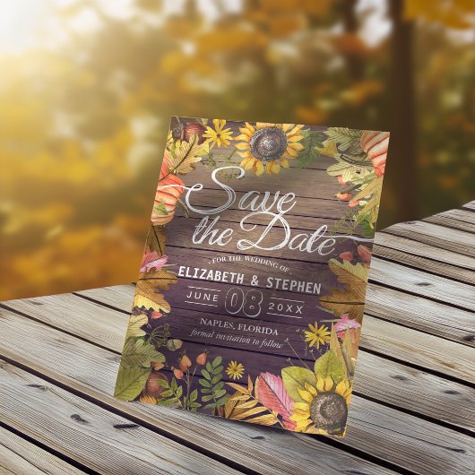Hochzeit speichern Sie das Datum Herbst verlassen Save The Date