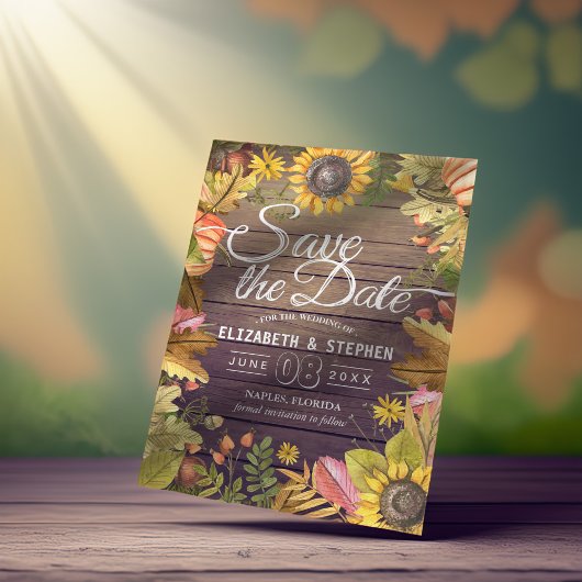 Hochzeit speichern Sie das Datum Herbst verlassen Save The Date