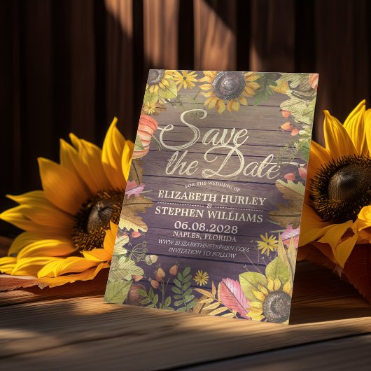 Hochzeit speichern Sie das Datum Herbst verlassen  Save The Date