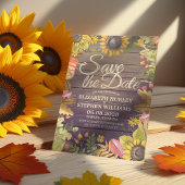 Hochzeit speichern Sie das Datum Herbst verlassen  Save The Date