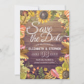 Hochzeit speichern Sie das Datum Herbst verlassen Save The Date (Vorderseite)