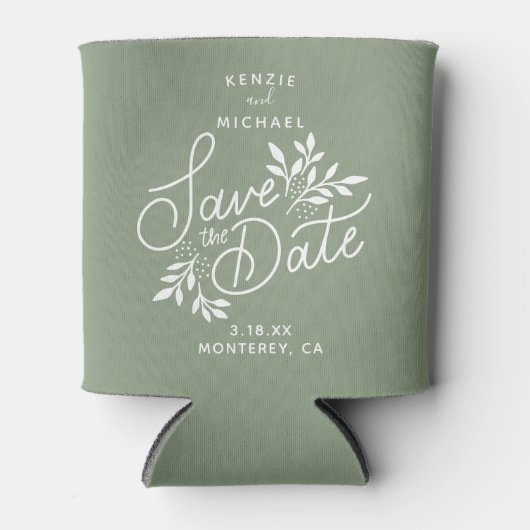 Hochzeit Speichern Sie das Datum Hübsch Botanicals Dosenkühler (Vorderseite)