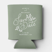 Hochzeit Speichern Sie das Datum Hübsch Botanicals Dosenkühler (Rückseite)