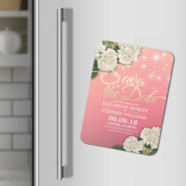 Hochzeit speichern Sie das Datum Hydrangea Blume h Magnet