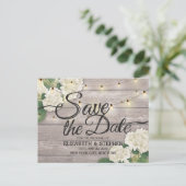 Hochzeit speichern Sie das Datum Hydrangea String  Ankündigungspostkarte (Stehend Vorderseite)