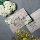 Hochzeit speichern Sie das Datum Hydrangea String Ankündigungspostkarte