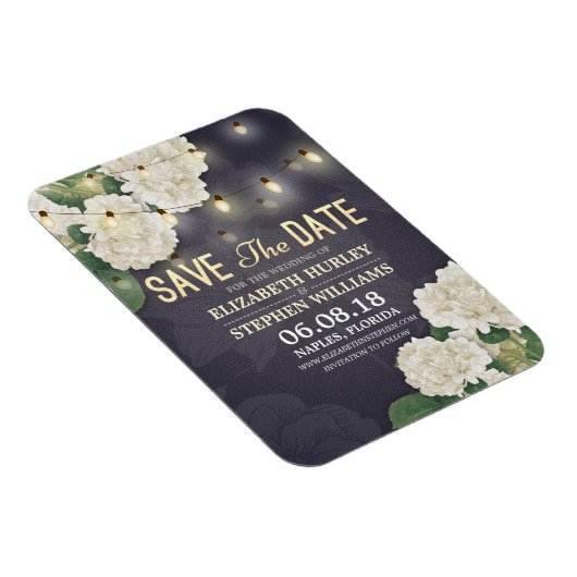 Hochzeit speichern Sie das Datum Hydrangea String  Magnet (Rechte Seite)