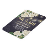 Hochzeit speichern Sie das Datum Hydrangea String  Magnet (Linke Seite)