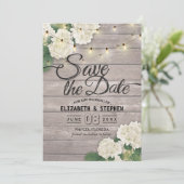 Hochzeit speichern Sie das Datum Hydrangea String  Save The Date (Stehend Vorderseite)
