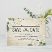 Hochzeit speichern Sie das Datum Hydrangea String Save The Date (Stehend Vorderseite)