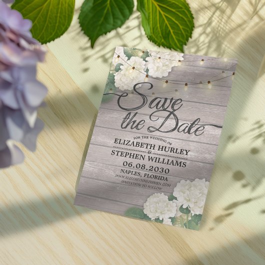 Hochzeit speichern Sie das Datum Hydrangea String  Save The Date