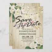 Hochzeit speichern Sie das Datum Hydrangea String Save The Date (Vorne/Hinten)