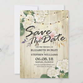Hochzeit speichern Sie das Datum Hydrangea String Save The Date