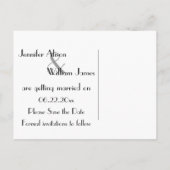 Hochzeit Speichern Sie das Datum in einem Art Deco Ankündigungspostkarte (Rückseite)