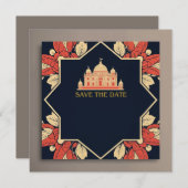 Hochzeit speichern Sie das Datum indische Thema Ei Save The Date (Vorne/Hinten)