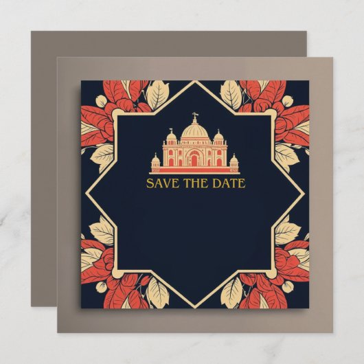Hochzeit speichern Sie das Datum indische Thema Ei Save The Date (Vorne/Hinten)