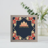Hochzeit speichern Sie das Datum indische Thema Ei Save The Date (Stehend Vorderseite)