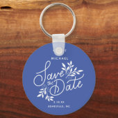 Hochzeit Speichern Sie das Datum Kalligrafie botan Schlüsselanhänger (Vorderseite)