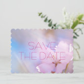 Hochzeit speichern Sie das Datum Kirschbllossom Save The Date (Stehend Vorderseite)