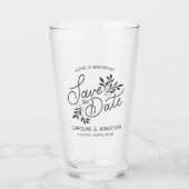 Hochzeit Speichern Sie das Datum Liebe Brauen Bota Glas (Vorderseite)