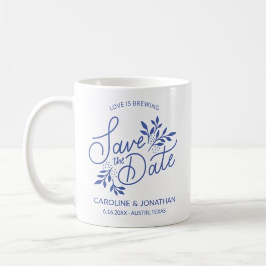 Hochzeit Speichern Sie das Datum Liebe Brauen Paar Kaffeetasse (Links)