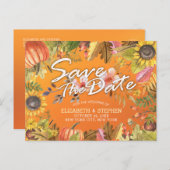 Hochzeit speichern Sie das Datum Maple Herbst verl Ankündigungspostkarte (Vorne/Hinten)