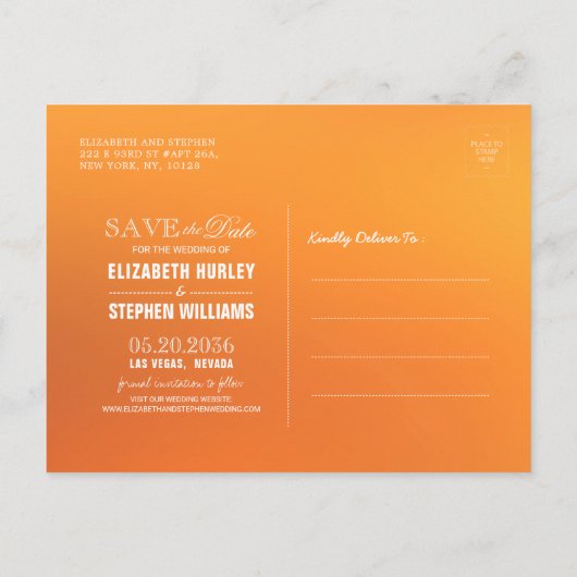 Hochzeit speichern Sie das Datum Maple Herbst verl Ankündigungspostkarte (Rückseite)